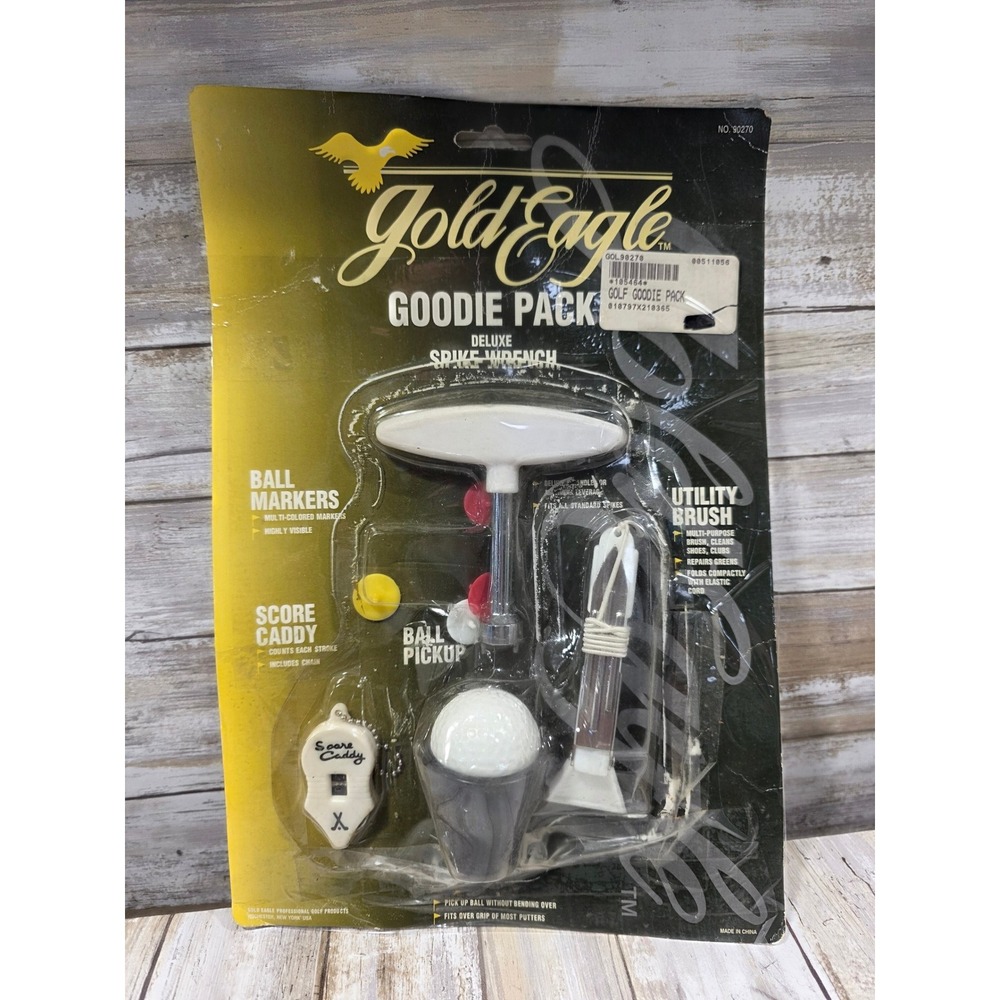 Gold Eagle Deluxe Golf Goodie Pack Spike Wrench‎ Ball Markers Score Caddy Brush